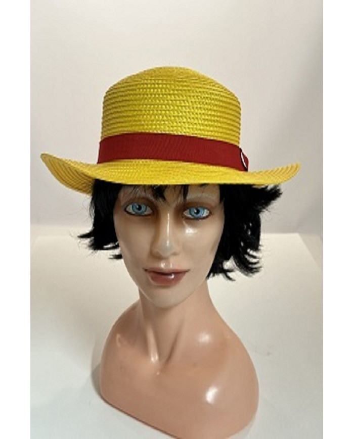 CAPPELLO GIALLO CON BANDA ROSSA TG.55/56 CON CARTELLINO-ETICHETTA